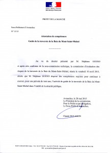 Attestation des guides de la baie