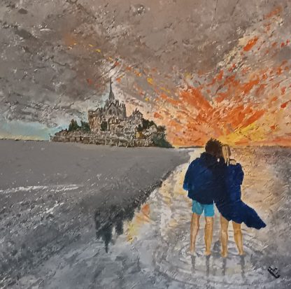 Peinture sur toile de la baie du Mont Saint Michel