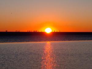 Coucher de Soleil randonnee Mont Saint Michel